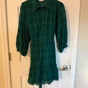 LC Lauren Conrad Green Plaid Mini Dress